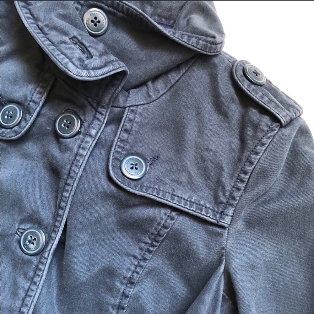 American Eagle Outfitters Navy Blue Utility Jacket Adjustable Collar Coa… - Picture 4 of 12